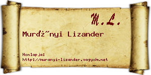 Murányi Lizander névjegykártya