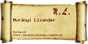 Murányi Lizander névjegykártya